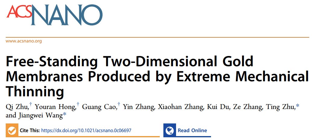 ACS Nano:浙大采用機械減薄法獲得單元素金屬二維材料(圖1) 浙大采用機械減薄法獲得單元素金屬二維材料