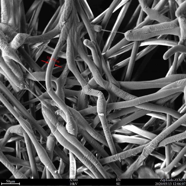 掃描電鏡下的三無口罩圖 掃描電鏡下的三無口罩圖
