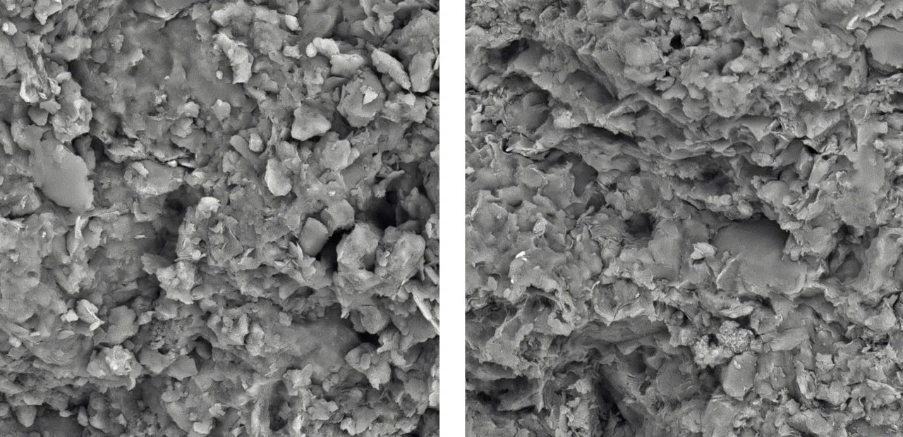 含水泥巖與干燥泥巖表征圖 含水泥巖與干燥泥巖表征圖